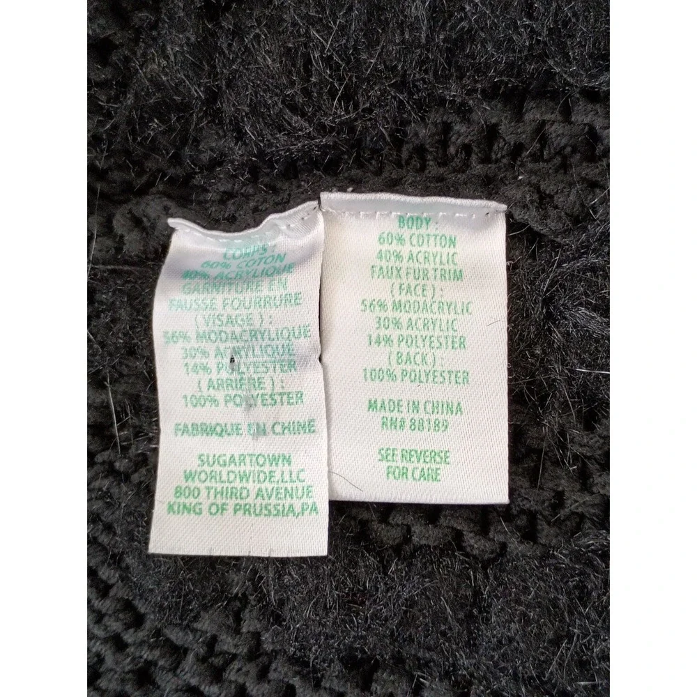 Lilly Pulitzer Boho Faux Fur Trim Cable Knit Vest Cotton Blend Fits‎ S $168